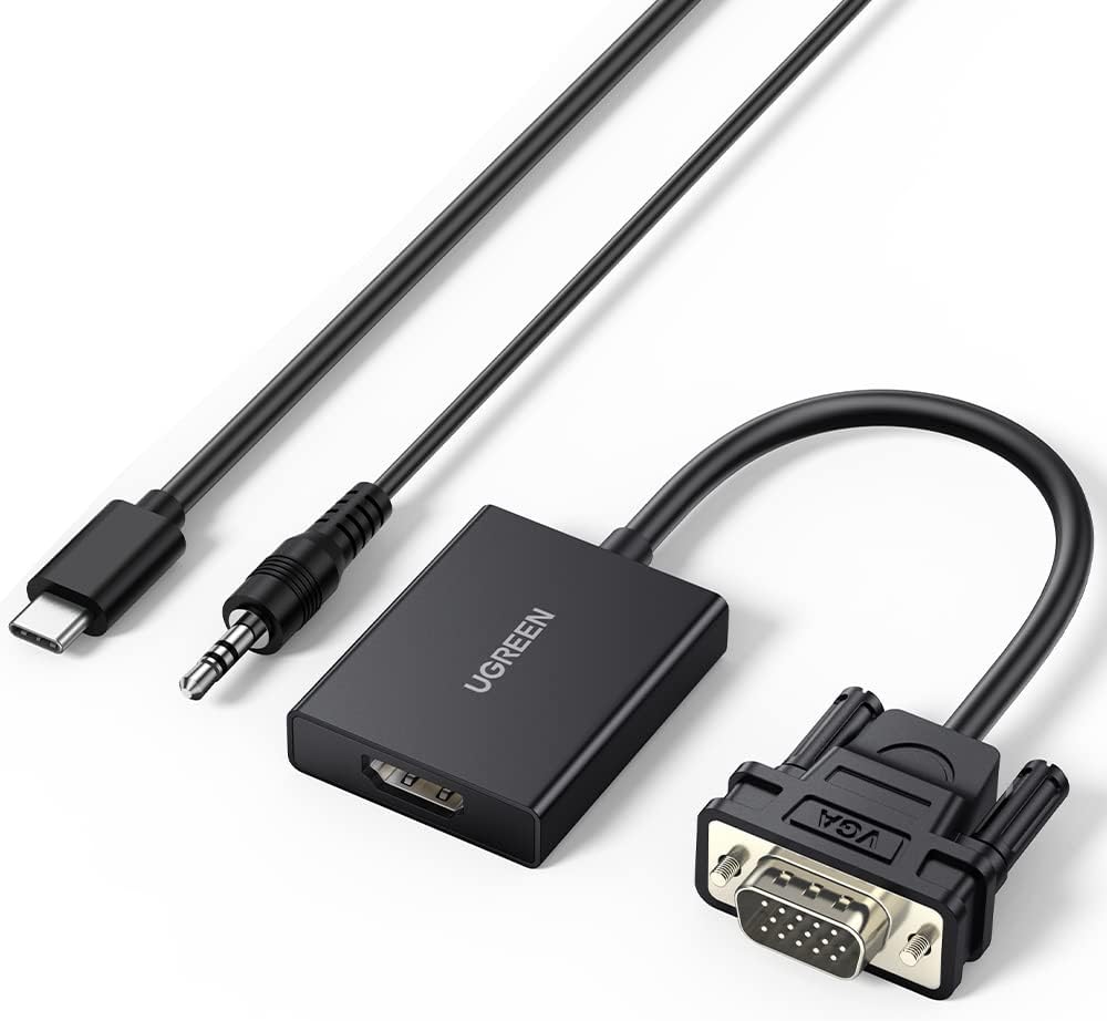 Ugreen VGA Male to HDMI Female Adpter, 0.15 Meter Length